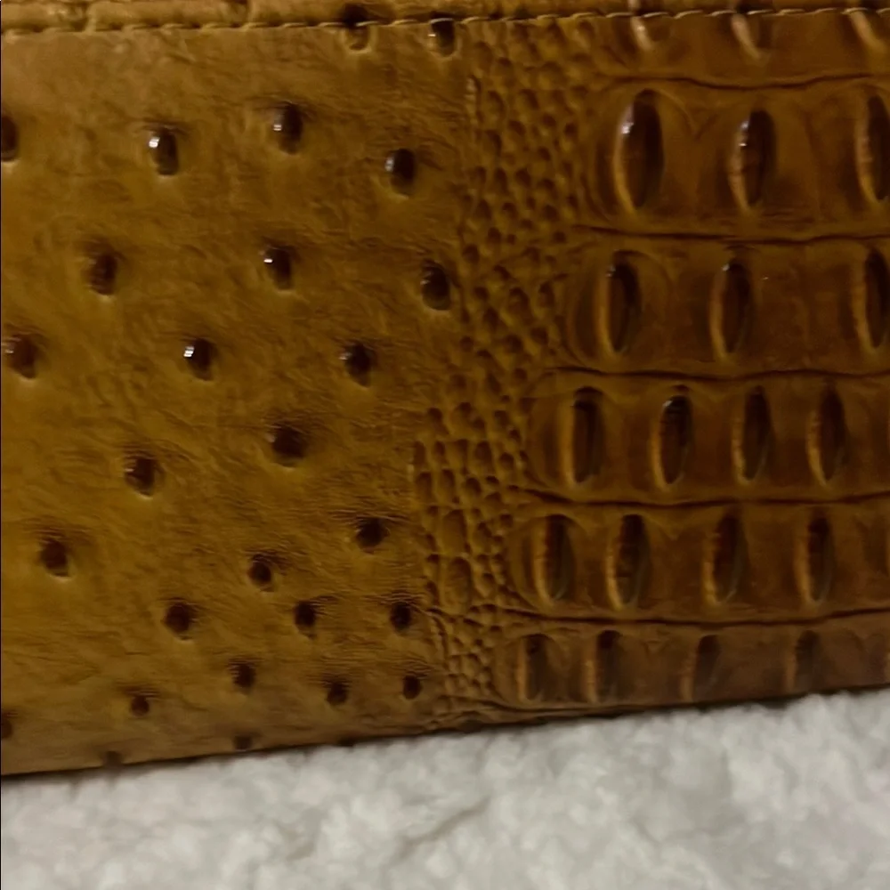 Ostrich Faux leather‎ Brown Textured Wallet